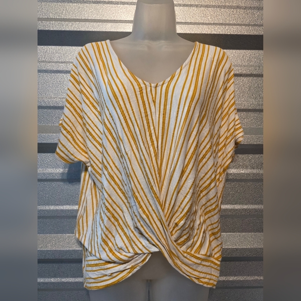 W5 Mustard and White Striped Blouse